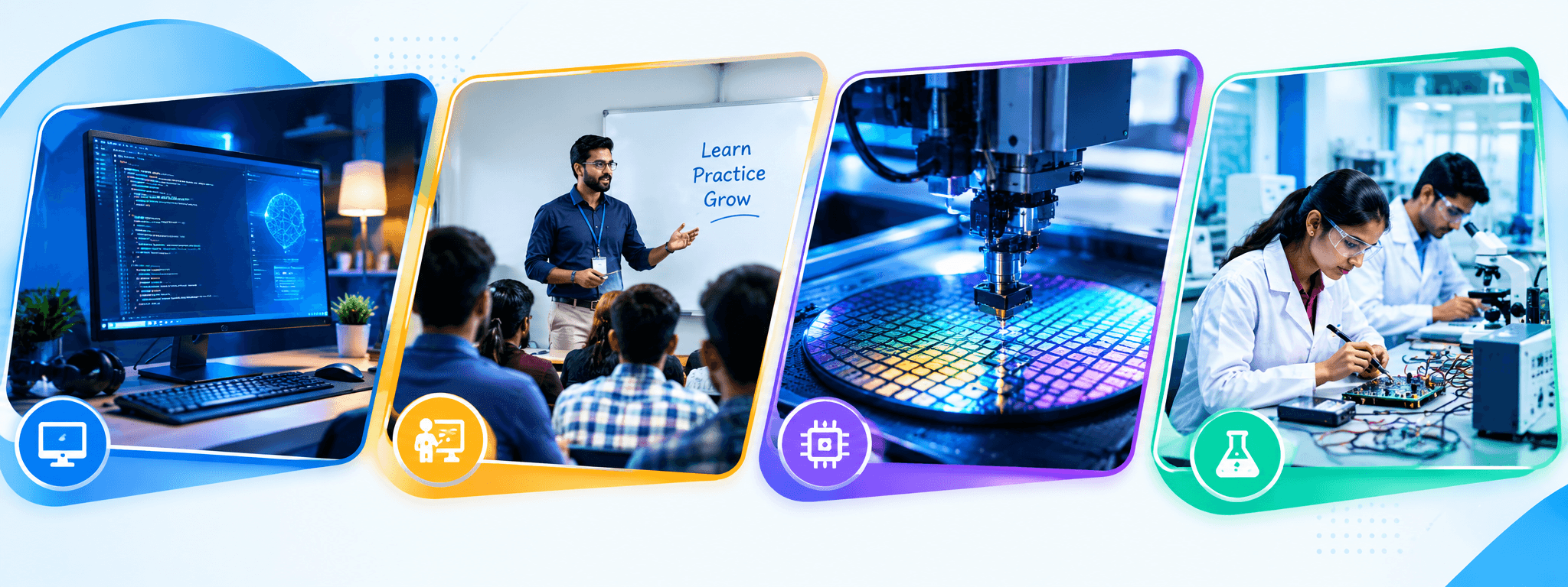 Technology, teaching, semiconductor and laboratory activities